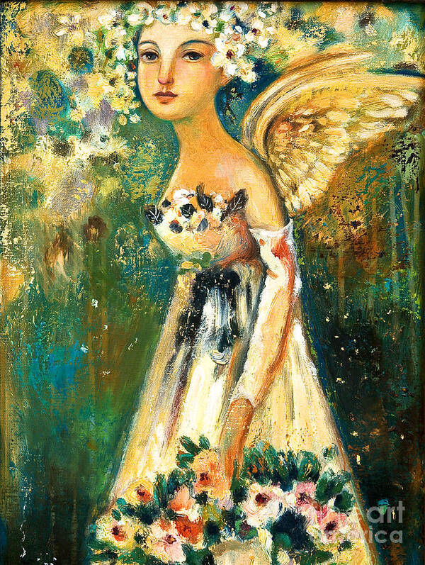 Angel Poster featuring the painting Spring Angel by Shijun Munns