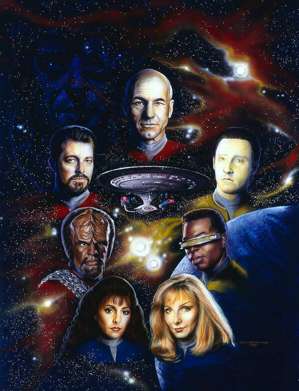 The Next Generation TV 1st Season Cast Art Poster 1988 NEW ROLLED Star Trek 