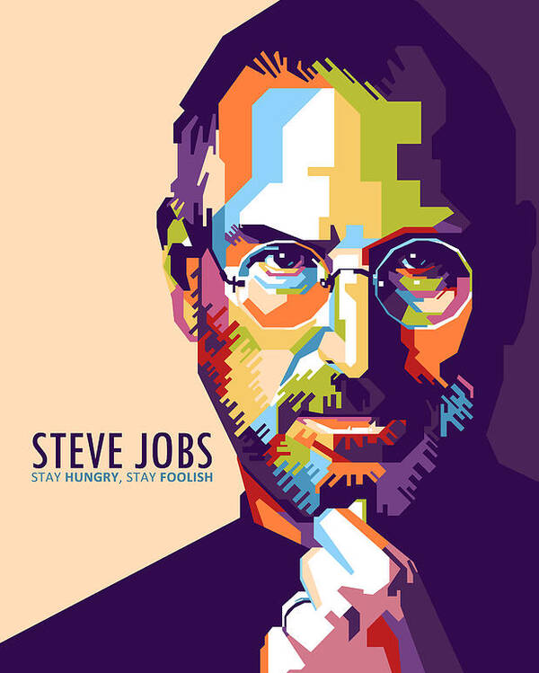 Poster 24" x 36"  Steve Jobs Face Portrait