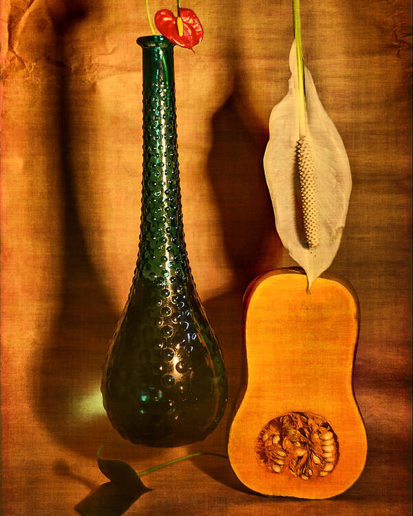 Still Life Poster featuring the photograph Still life with butternut squash by Andrei SKY