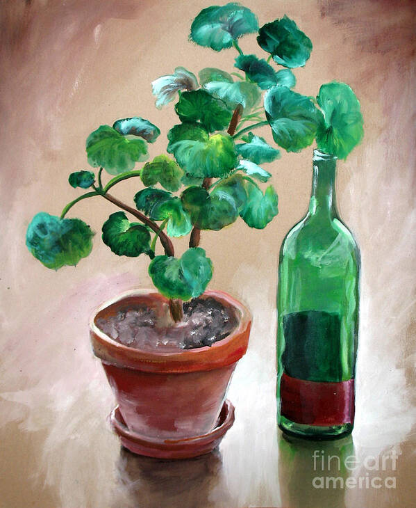 Still Life Poster featuring the painting Still Life With Wine by Michelle Bien