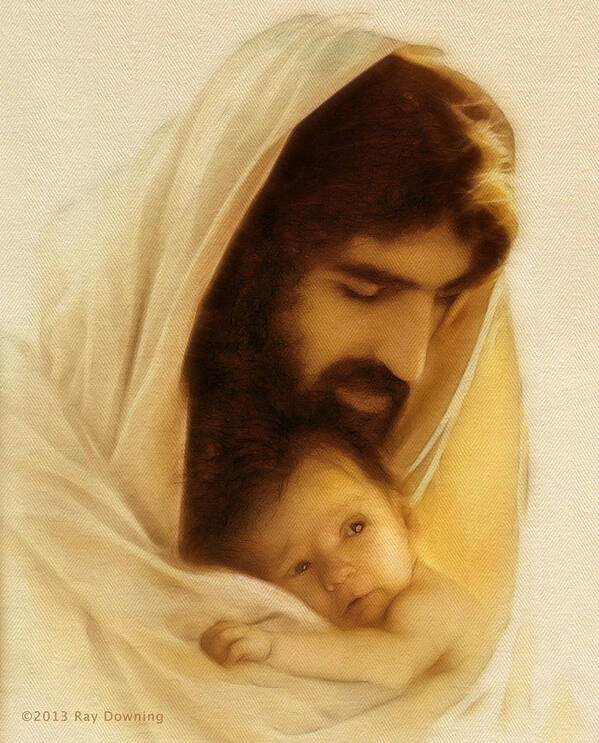Jesus Poster featuring the digital art Suffer the Little Children by Ray Downing
