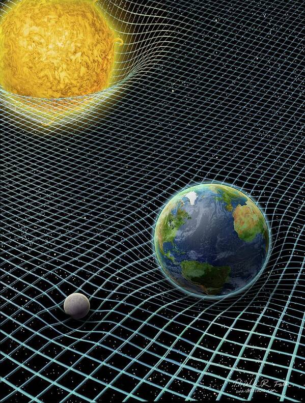 Earth Poster featuring the photograph Sun-earth-moon And Space-time by Nicolle R. Fuller/science Photo Library