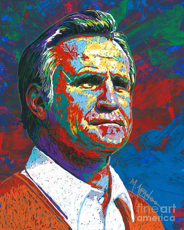 Don Shula Poster featuring the painting The Coach by Maria Arango