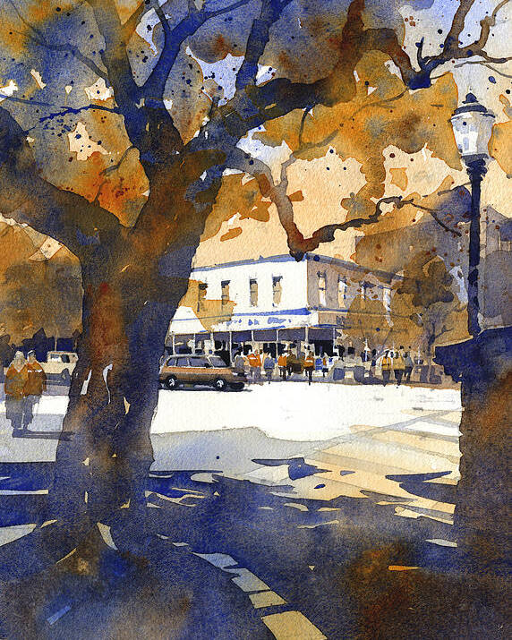 Toomers Oaks Poster featuring the painting The College Street Oak by Iain Stewart