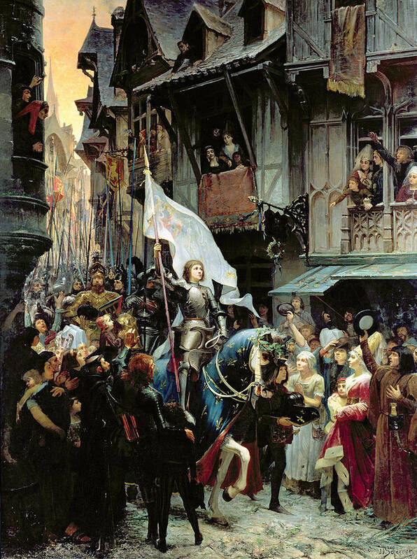 Joan Of Arc Poster featuring the painting The Entrance Of Joan Of Arc into Orleans by Jean-Jacques Scherrer