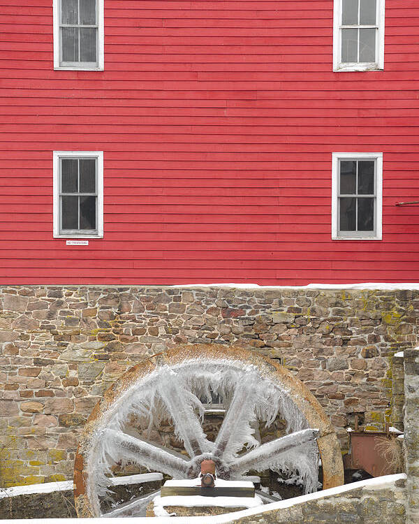 Mill Poster featuring the photograph The Frozen Wheel by Mark Rogers