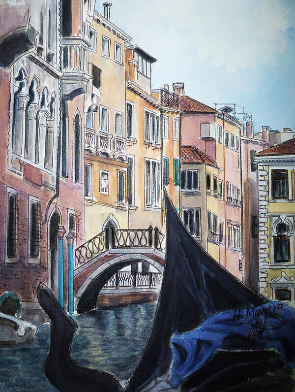 Venice Poster featuring the painting The Grand Canal by Henrieta Maneva