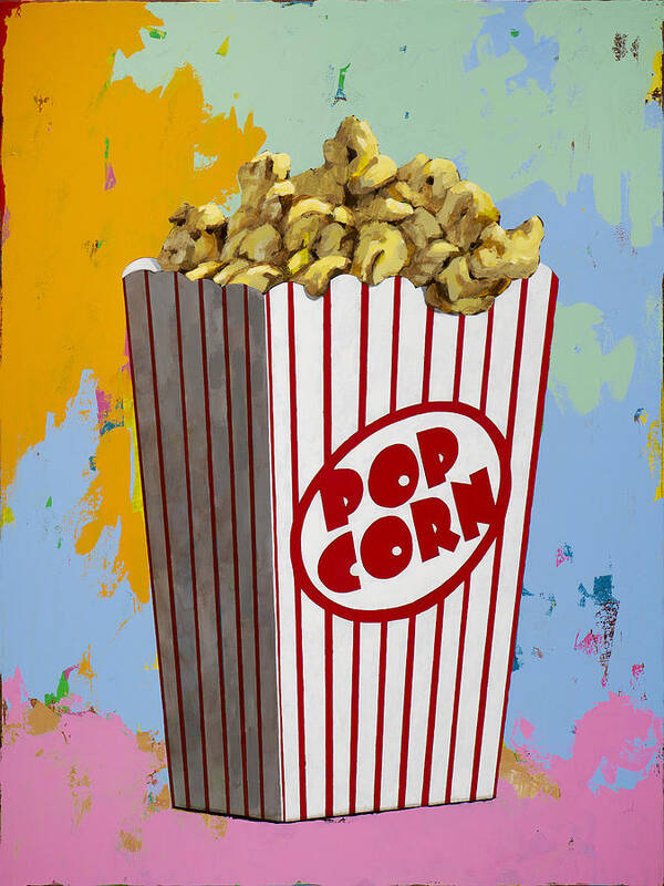 Popcorn Poster featuring the painting The Movies #2 by David Palmer