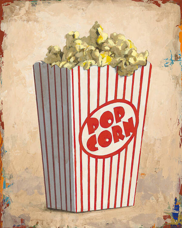 Popcorn Poster featuring the painting The Movies by David Palmer