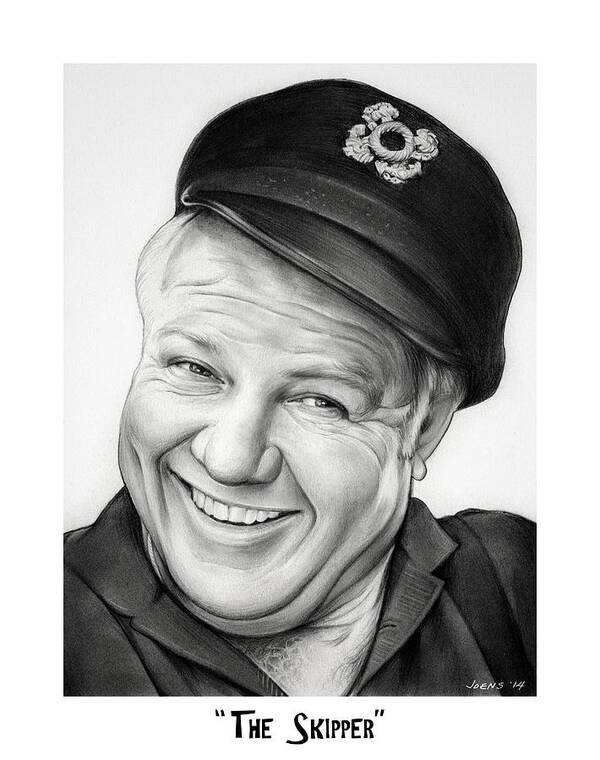 Alan Hale Poster featuring the drawing The Skipper by Greg Joens