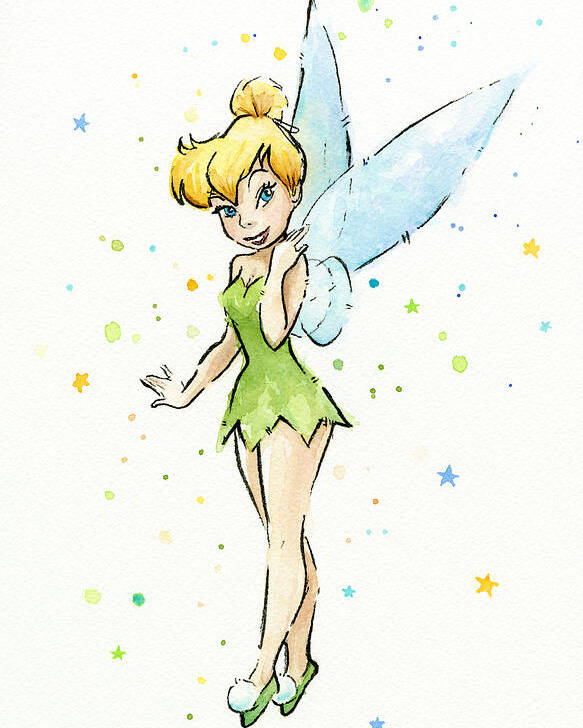 Tinker Poster featuring the painting Tinker Bell by Olga Shvartsur