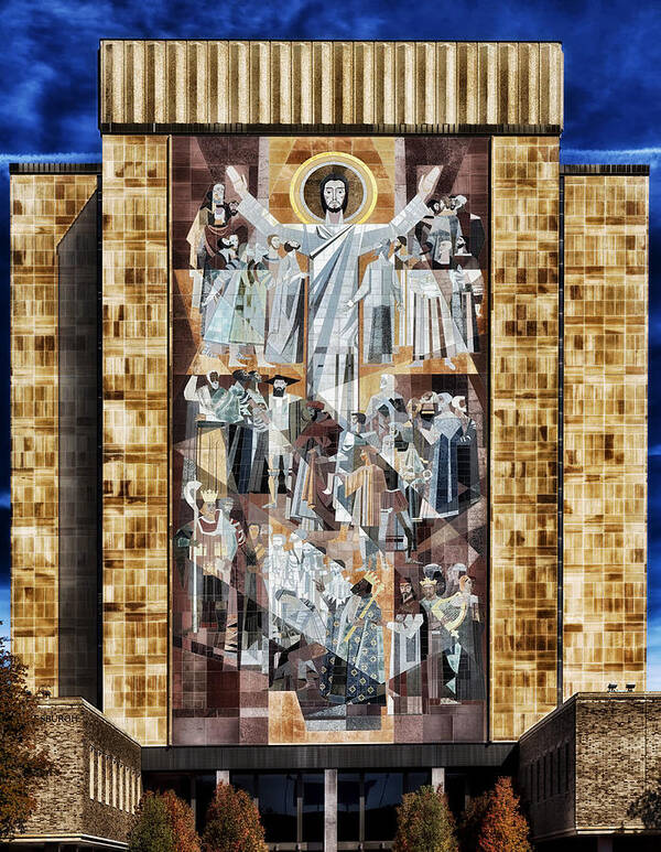 Jesus Christ Poster featuring the photograph Touchdown Jesus by Mountain Dreams