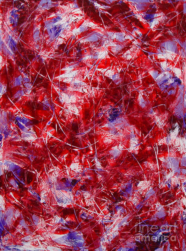 Abstract Poster featuring the painting Transitions with White Red and Violet by Dean Triolo
