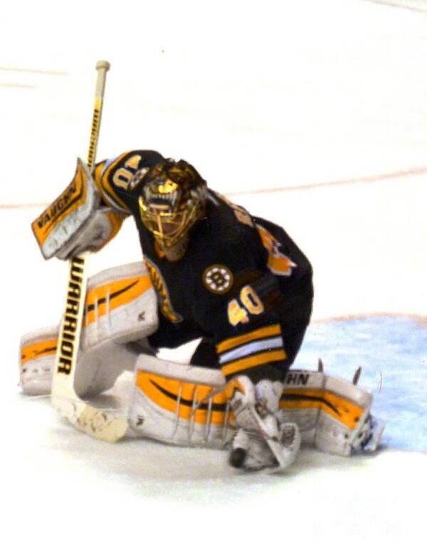 Boston Bruins Hockey Tuukka Rask #40 T-Shirt Large NHL Black Gold