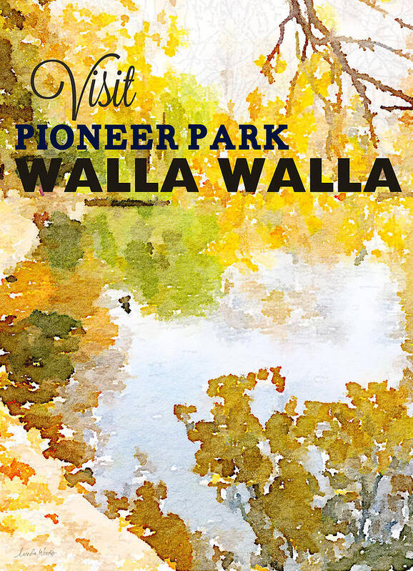 Pioneer Park Poster featuring the painting Walla Walla by Linda Woods