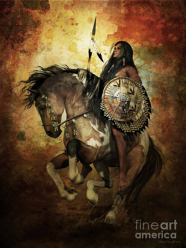 Courage Poster featuring the digital art Warrior by Shanina Conway