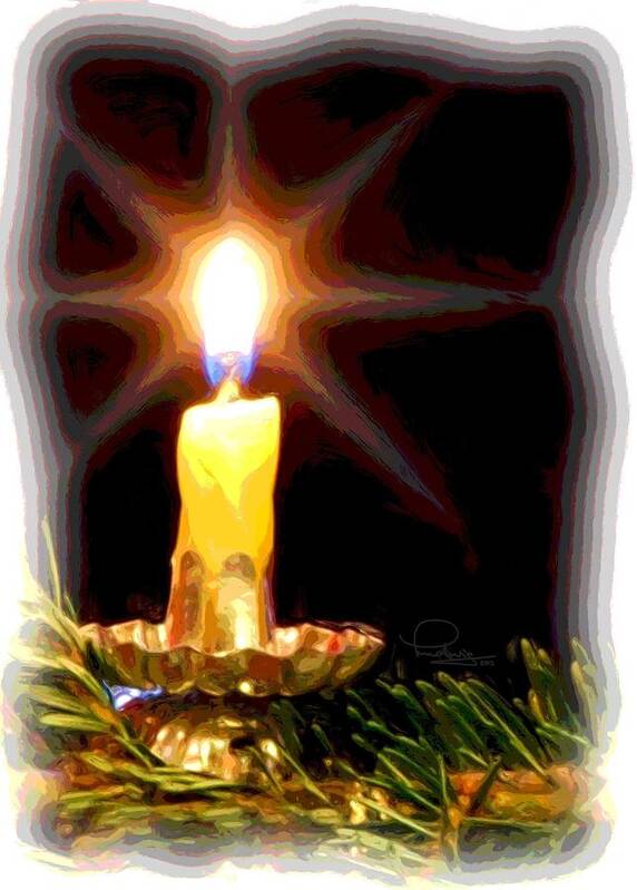 Christmas Poster featuring the photograph Weihnachtskerze - Christmas Candle by Ludwig Keck