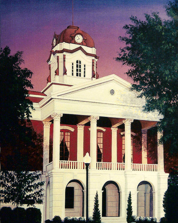 White County Poster featuring the painting White County Courthouse by Glenn Pollard