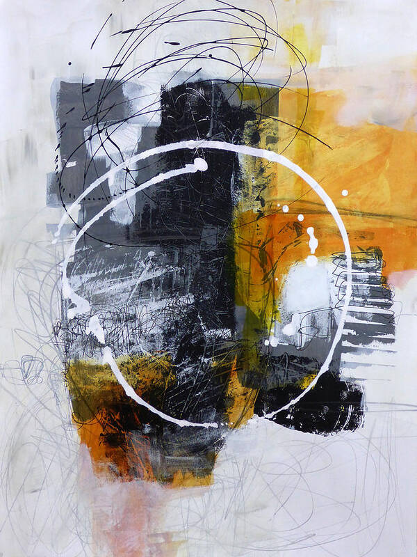 Keywords: Abstract Poster featuring the painting White Out 3 by Jane Davies