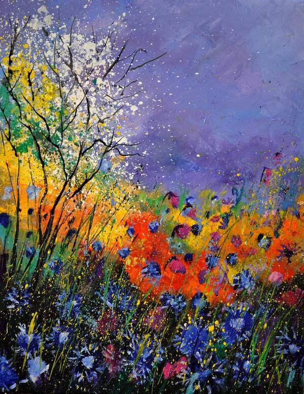 Landscape Poster featuring the painting Wild Flowers 4110 by Pol Ledent