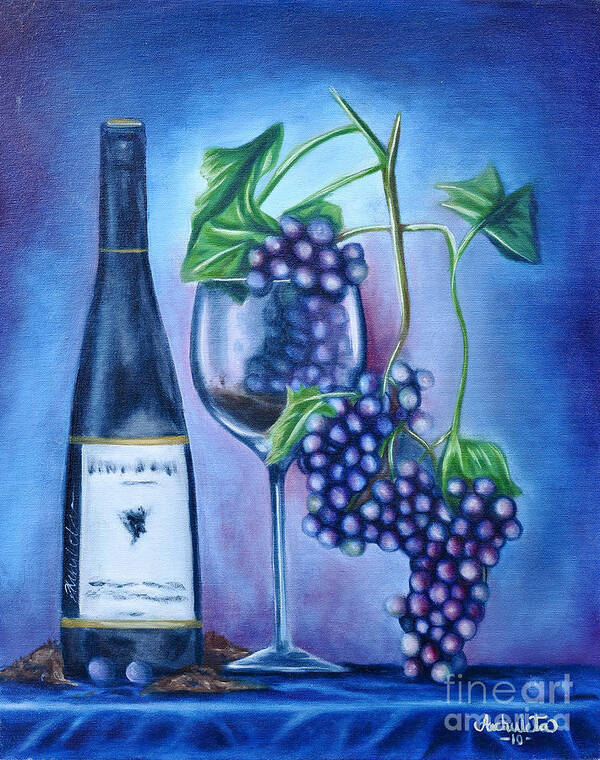 Wine Poster featuring the painting Wine Dance by Ruben Archuleta - Art Gallery