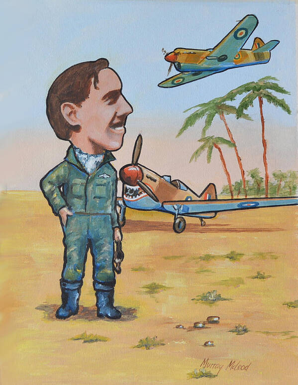 Aviation Artwork Poster featuring the painting Wing Cdr.Clive Caldwell by Murray McLeod