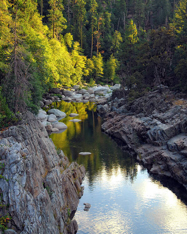 Yuba River Poster featuring the photograph Yuba River Twilight by Donna Blackhall