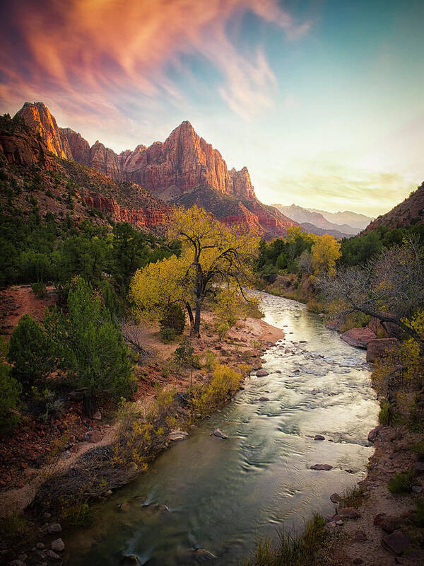 Zion Poster featuring the photograph Zion National Park by Michael Zheng