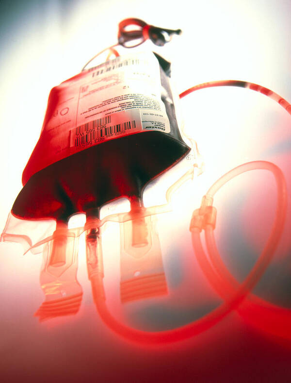 View Of A Bag Containing A Blood Donation Poster by Tek Image - Fine Art  America