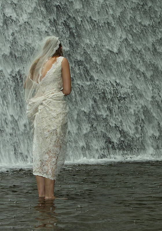 Water Poster featuring the photograph Bride Below Dam by Daniel Reed