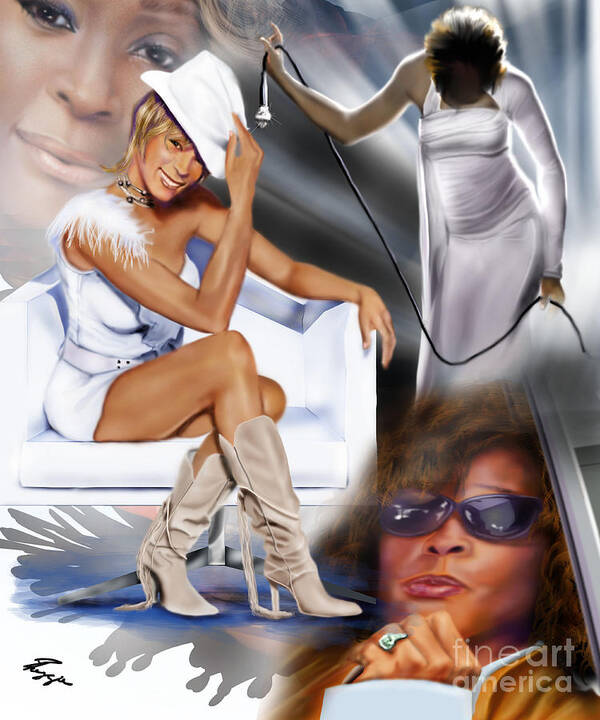 Whitney Houston Poster featuring the painting In My Life - Whitney Houston by Reggie Duffie