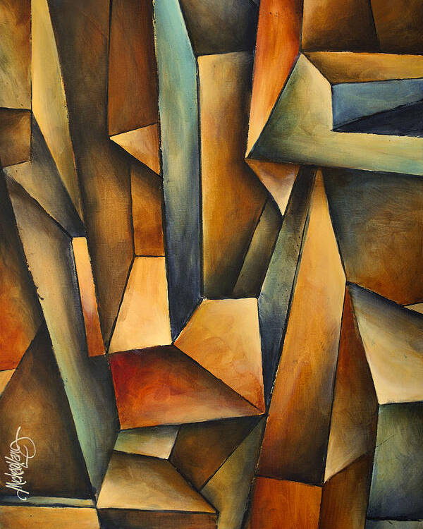 Abstract Art Poster featuring the painting 'madness' by Michael Lang