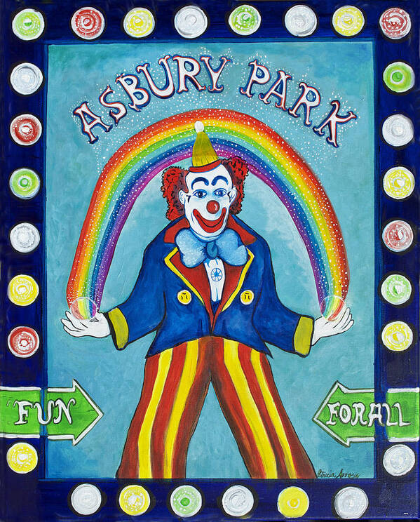 Asbury Park Poster featuring the painting Rainbow Billy by Patricia Arroyo