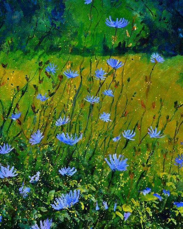 Floral Poster featuring the painting Wild Flowers 911 by Pol Ledent