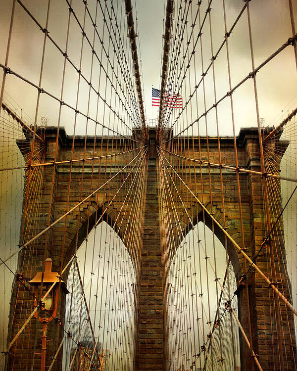 Bridge Poster featuring the photograph Brooklyn Bridge Twilight by Jessica Jenney
