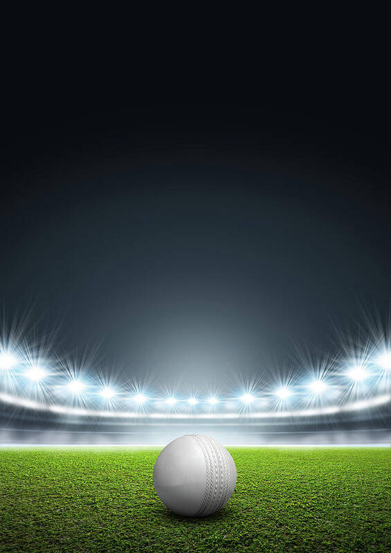 Generic Floodlit Stadium With Cricket Ball Poster by Allan Swart - Fine Art  America