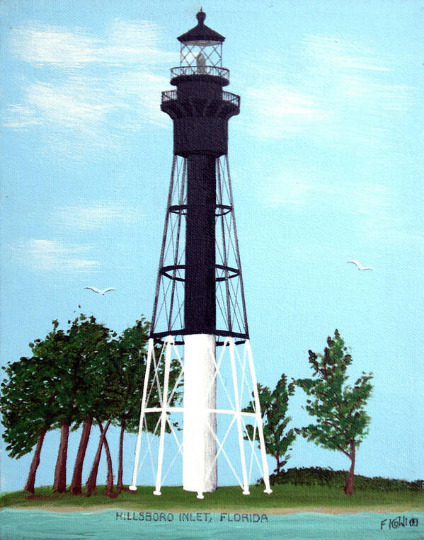 Lighthouses Poster featuring the painting Hillsboro Inlet Lighthouse by Frederic Kohli