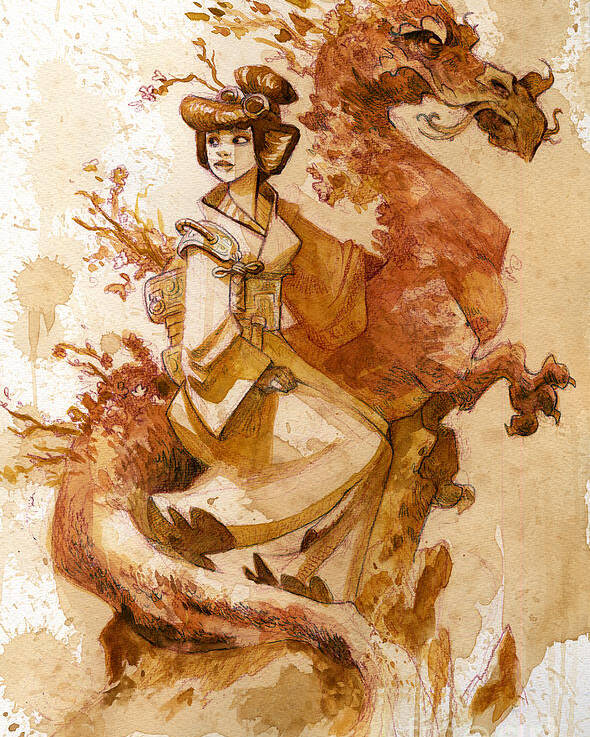 Steampunk Poster featuring the painting Honor and Grace by Brian Kesinger