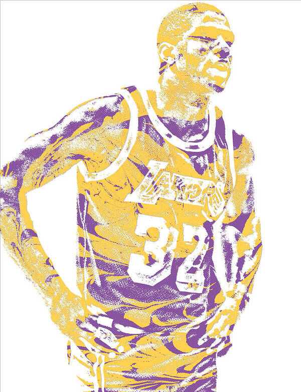 Los Angeles Lakers T Shirt And Poster Sticker by Joe Hamilton - Fine Art  America