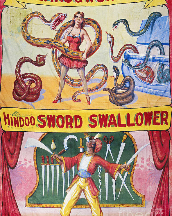 1970s Poster featuring the drawing SIDESHOW POSTER, c1975 by Granger
