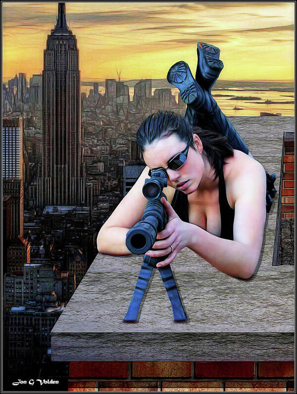 Laura Poster featuring the photograph Skyline Assassin by Jon Volden