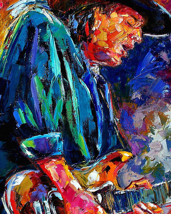Stevie Ray Vaughan Poster featuring the painting Stevie Ray Vaughan by Debra Hurd