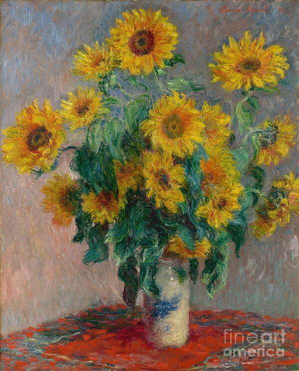 Monet Poster featuring the painting Bouquet of Sunflowers by Claude Monet