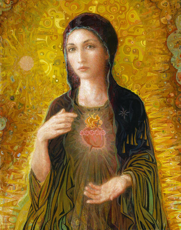 Mary Poster featuring the painting Immaculate Heart of Mary by Smith Catholic Art