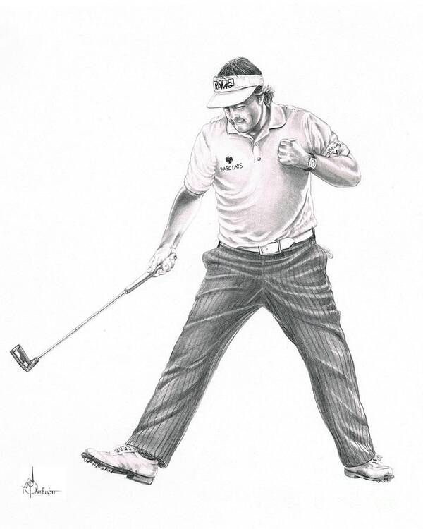 Pencil Poster featuring the drawing Phil drawing by Murphy Elliott