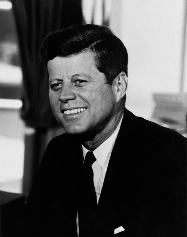 Jfk Poster featuring the photograph President Kennedy by War Is Hell Store