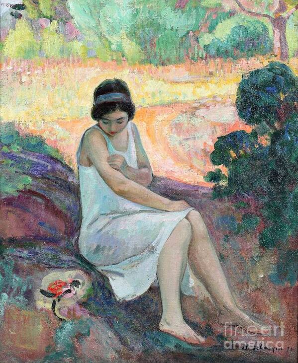 Henri Lebasque Poster featuring the painting Portrait of a lady by MotionAge Designs