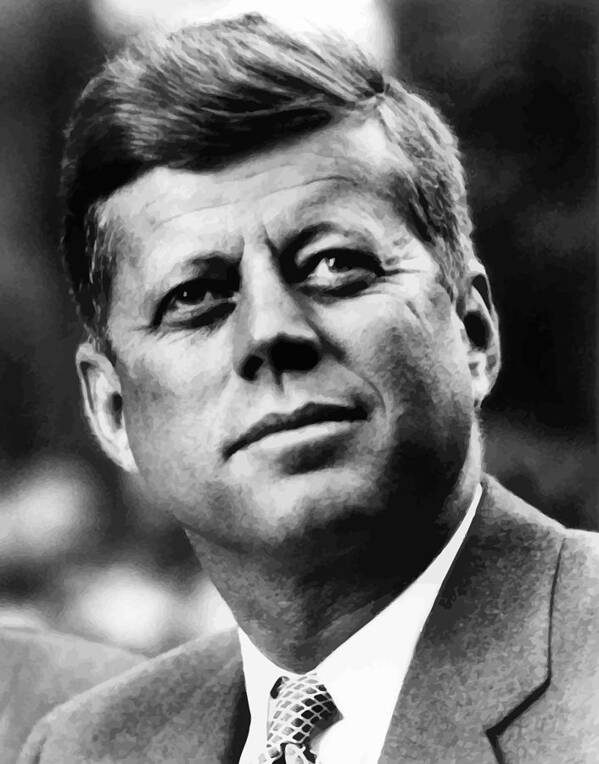 Jfk Poster featuring the painting President Kennedy by War Is Hell Store
