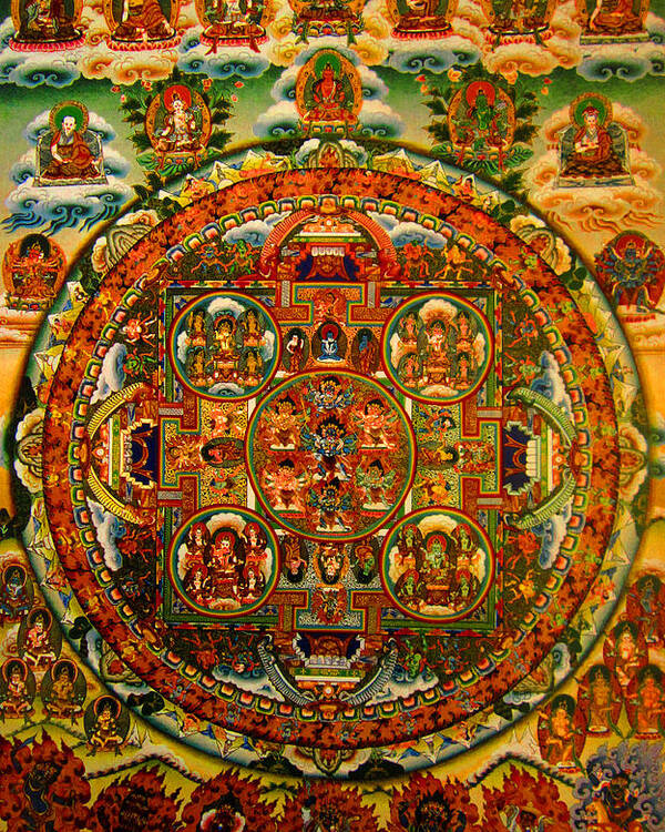 Buddhism Poster featuring the painting Buddhist Painting by Steve Fields